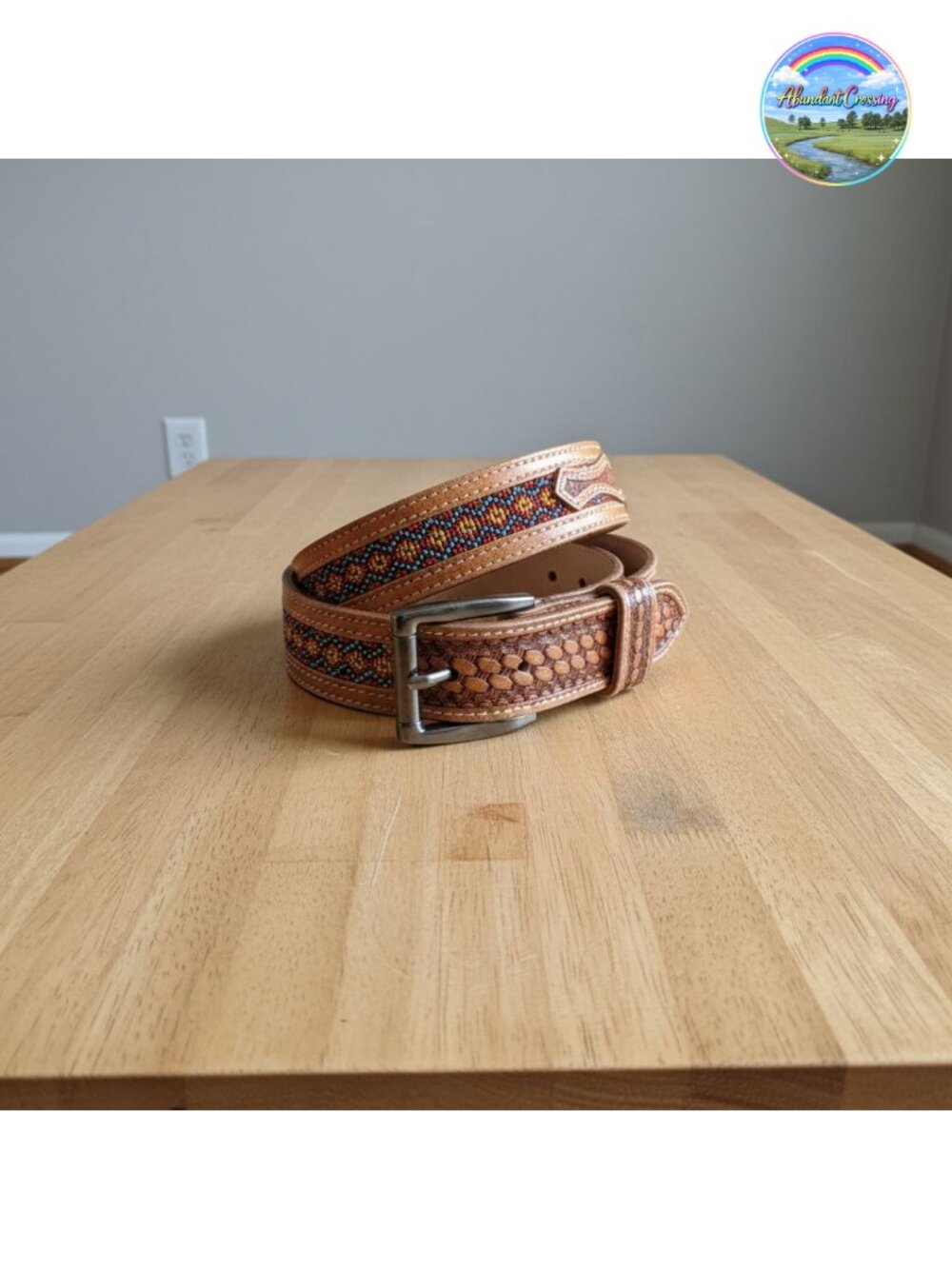 DANIEL'S ARTPLANET Handmade Full Grain Leather Western Belt for Men 1.5"